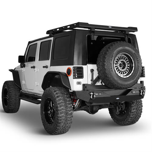 Jeep JK Rear Bumper w/Tire Carrier & Hitch Receiver for 2007-2018 Jeep Wrangler JK - Ultralisk 4x4 ul2029s 4