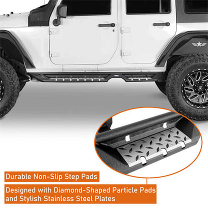 2007-2018 Jeep Wrangler JK Side Rails Side Step Bars For 4-Door - Ultralisk4x4 ul2082 s 11