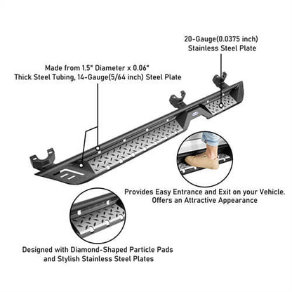 2007-2018 Jeep Wrangler JK Side Rails Side Step Bars For 4-Door - Ultralisk4x4 ul2082 s 14