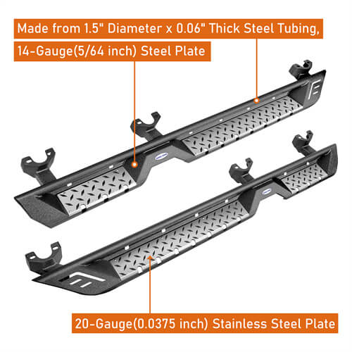 2007-2018 Jeep Wrangler JK Side Rails Side Step Bars For 4-Door - Ultralisk4x4 ul2082 s 22