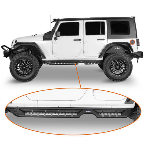 2007-2018 Jeep Wrangler JK Side Rails Side Step Bars For 4-Door - Ultralisk4x4 ul2082 s 8