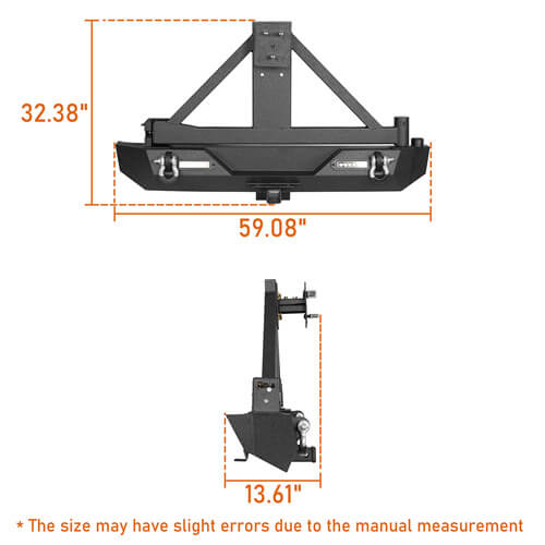 Jeep TJ Front and Rear Bumper Combo Stinger Stubby Front Bumper and Explorer Rear Bumper for Jeep Wrangler TJ YJ 1997-2006 BXG152130 ultralisk4x4 ULB.1013+ULB.1010 14