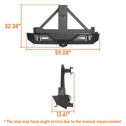 Jeep TJ Front and Rear Bumper Combo Stinger Stubby Front Bumper and Explorer Rear Bumper for Jeep Wrangler TJ YJ 1997-2006 BXG152130 ultralisk4x4 ULB.1013+ULB.1010 14