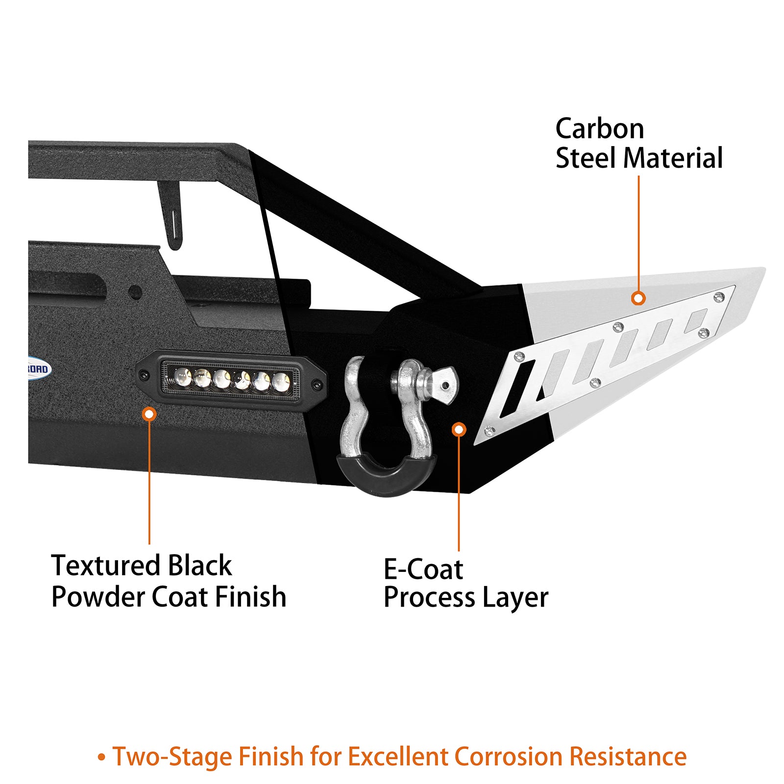 Jeep TJ Front and Rear Bumper Combo w/Tire Carrier for 1997-2006 Jeep Wrangler TJ - ultralisk 4x4 ULB.1010+ULB.1011 13