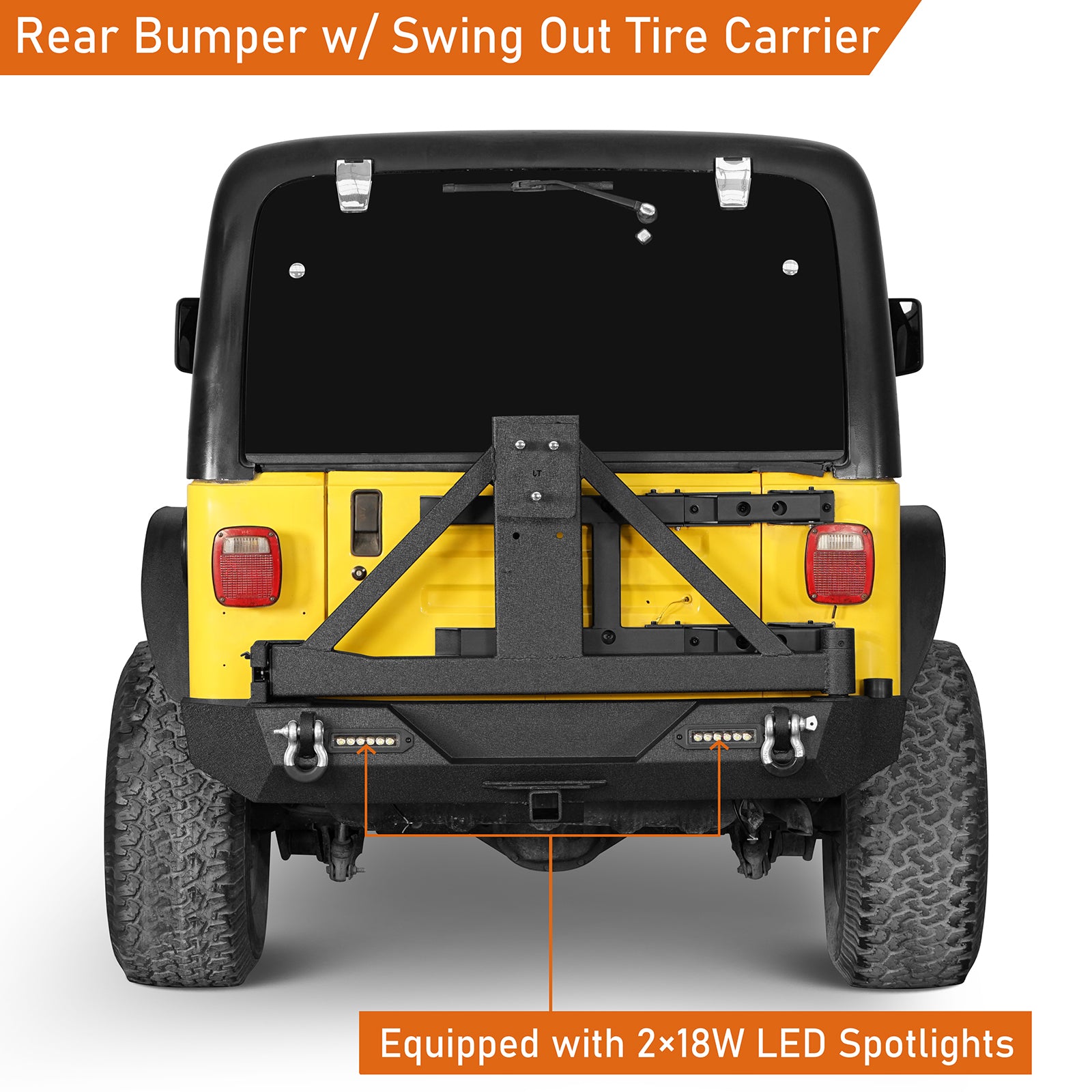 Different Trail Front Bumper & Rear Bumper Combo for 1997-2006 Jeep Wrangler TJ - Ultralisk 4x4 ULB.1010+ULB.1012  11