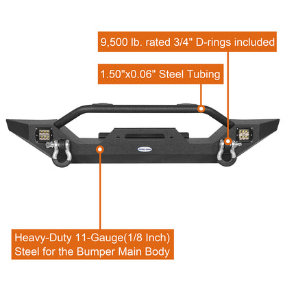 Different Trail Front Bumper & Rear Bumper Combo for 1997-2006 Jeep Wrangler TJ - Ultralisk 4x4 ULB.1010+ULB.1012  15