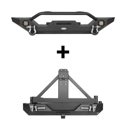 Different Trail Front Bumper & Rear Bumper Combo for 1997-2006 Jeep Wrangler TJ - Ultralisk 4x4 ULB.1010+ULB.1012  2