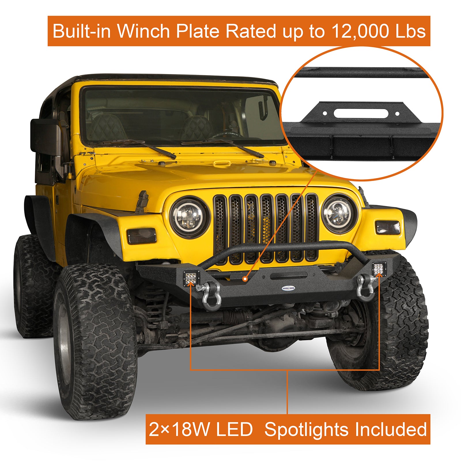 Different Trail Front Bumper & Rear Bumper Combo for 1997-2006 Jeep Wrangler TJ - Ultralisk 4x4 ULB.1010+ULB.1012  9