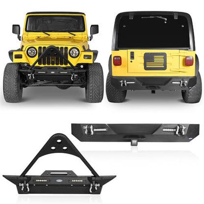 Jeep TJ Stinger Front Bumper and Rear Bumper Combo for 1987-2006 Jeep Wrangler TJ YJ ultralisk4x4 ULB.1013+ULB.1009 1