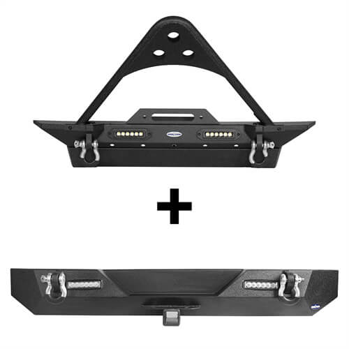 Jeep TJ Stinger Front Bumper and Rear Bumper Combo for 1987-2006 Jeep Wrangler TJ YJ ultralisk4x4 ULB.1013+ULB.1009 2