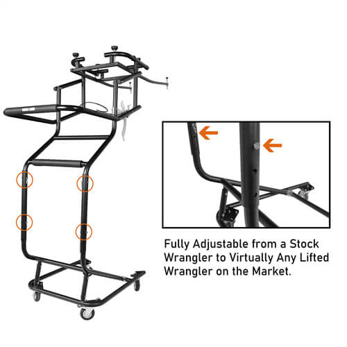 Jeep Wrangler TJ JK JL Ford Bronco Hardtop Removal Tool Movable Holder Lift Cart MMR10060 8