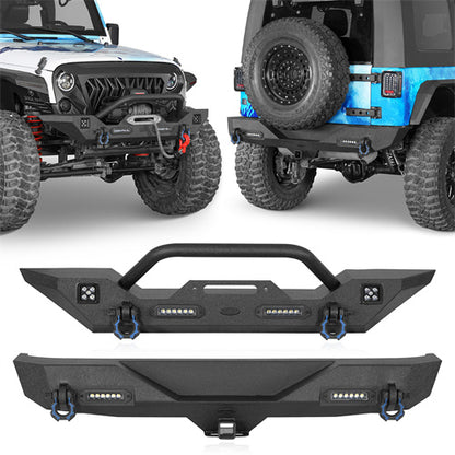 Different Trail Front Bumper & Rear Bumper Combo For 2007-2018 Jeep Wrangler JK - Ultralisk 4x4