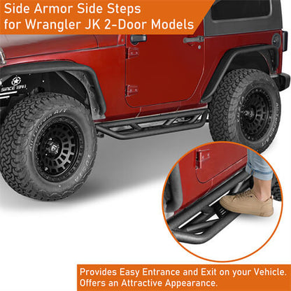 Jeep Wrangler JK 2-Door Side Steps Side Armor Off Road Parts - Ultralisk4x4 ul2087 9