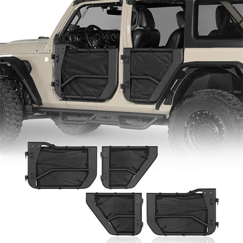 Jeep Wrangler JL & Gladiator JT Tube Half Front & Rear Doors w/ Black Shade Skins - Ultralisk 4x4