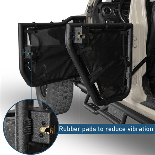 Jeep Wrangler JL & Gladiator JT Tube Half Front & Rear Doors w/ Black Shade Skins - Ultralisk 4x4