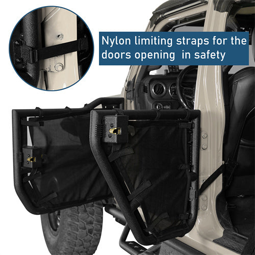 Jeep Wrangler JL & Gladiator JT Tube Half Front & Rear Doors w/ Black Shade Skins - Ultralisk 4x4