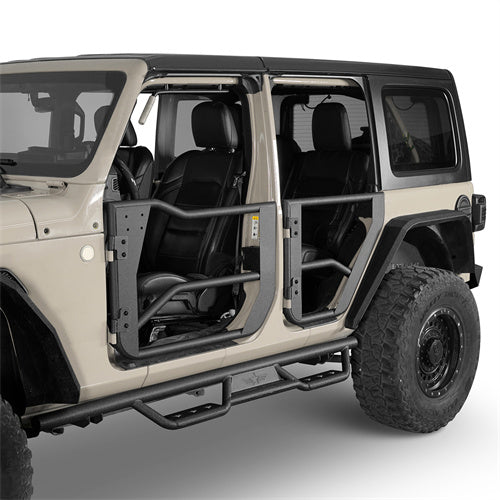 Jeep Wrangler JL & Gladiator JT Tube Half Front & Rear Doors w/ Black Shade Skins - Ultralisk 4x4