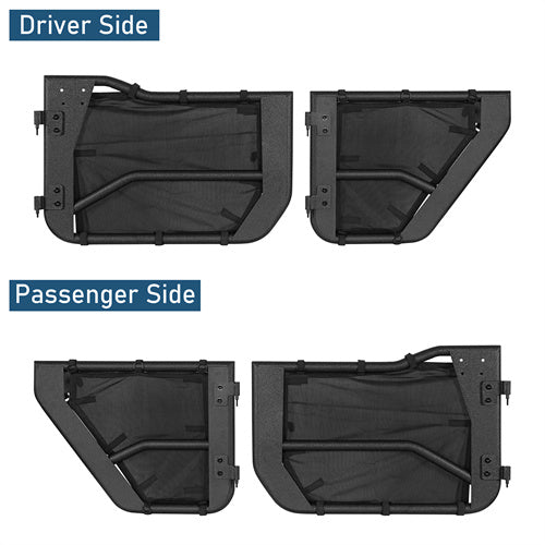 Jeep Wrangler JL & Gladiator JT Tube Half Front & Rear Doors w/ Black Shade Skins - Ultralisk 4x4