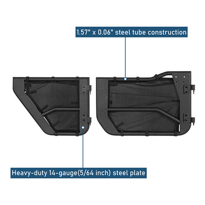 Jeep Wrangler JL & Gladiator JT Tube Half Front & Rear Doors w/ Black Shade Skins - Ultralisk 4x4