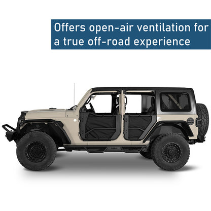 Jeep Wrangler JL & Gladiator JT Tube Half Front & Rear Doors w/ Black Shade Skins - Ultralisk 4x4