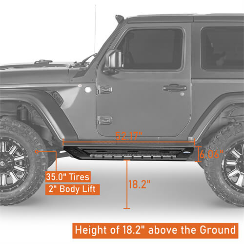 2018-2023 Jeep Wrangler JL Nerf Bar Side Step Bars For 2-Door - Ultralisk4x4 ul3051 9