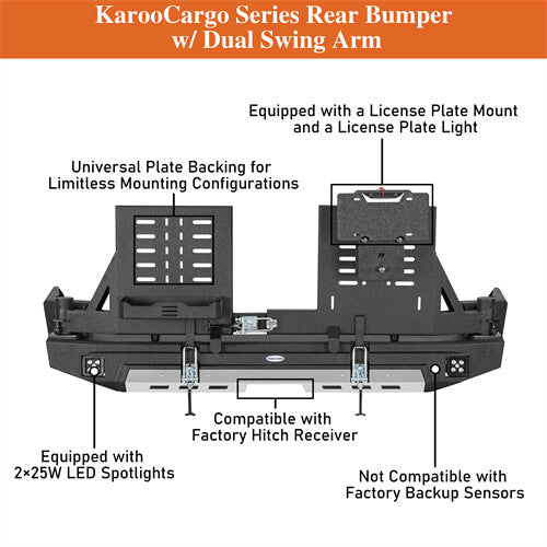 KarooCargo Rear Bumper For 2010-2024 Toyota 4Runner - Ultralisk4x4 -u9811s-12