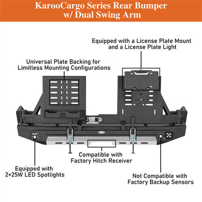 KarooCargo Rear Bumper For 2010-2024 Toyota 4Runner - Ultralisk4x4 -u9811s-12