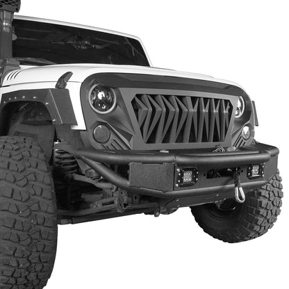 Opar Lotus Tubular Front Bumper & Different Trail Rear Bumper Combo Kit for 2007-2018 Jeep Wrangler JK JKU ultralisk4x4 ULB.2032+ULB.2030 6