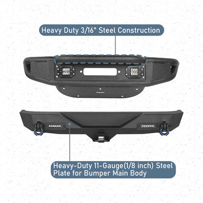 Lotus Tubular Stubby Front Bumper & Different Trail Rear Bumper Combo(07-18 Jeep Wrangler JK JKU) - ultralisk4x4