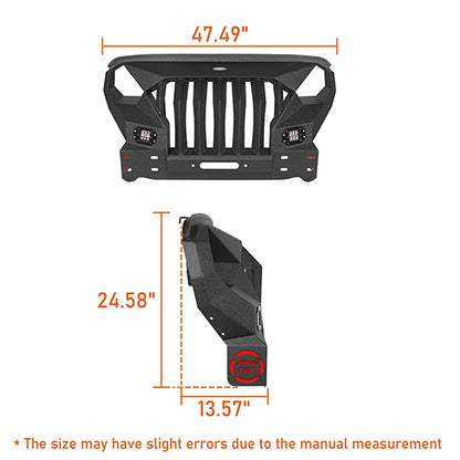 Front Bumper w/Grille Guard & Rear Bumper for 2007-2018 Jeep Wrangler JK ultralisk4x4 ULB.2038+2030 24