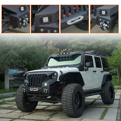 Front Bumper w/Grille Guard & Rear Bumper for 2007-2018 Jeep Wrangler JK ultralisk4x4 ULB.2038+2030 5