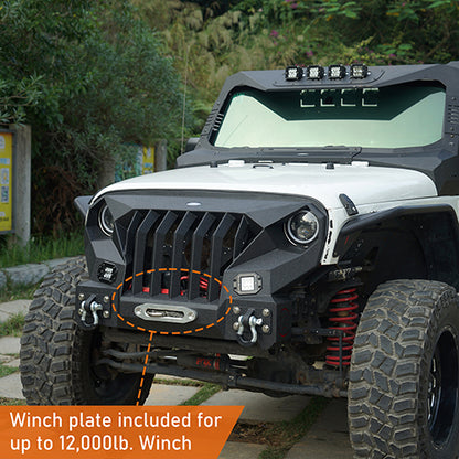 Front Bumper w/Grille Guard & Rear Bumper for 2007-2018 Jeep Wrangler JK ultralisk4x4 ULB.2038+2030 9