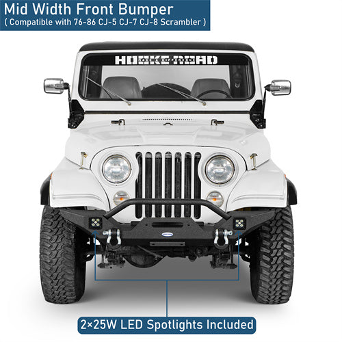 Mid Width Front Bumper For 1976-1983 Jeep CJ-5 CJ-7 CJ-8 Scrambler - u1081-4