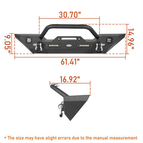 Jeep JT Mid Width Front Bumper & Rear Bumper & Running Boards for 2020-2023 Jeep Gladiator JT Ultralisk 4x4 ULB.3018+7003+7000 27