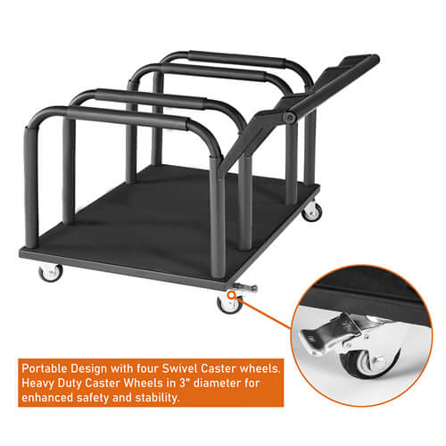 Jeep & Ford Bronco Movable Door Storage Cart Holder For 4 Doors - Ultralisk 4x4 ul2084 12