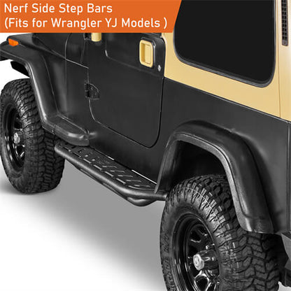 Nerf Side Step Bars For 1987-1995 Jeep Wrangler YJ - Ultralisk4x4 -u1065s-4