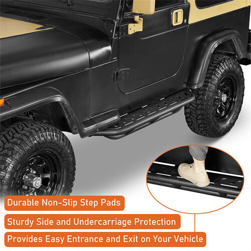 Nerf Side Step Bars For 1987-1995 Jeep Wrangler YJ - Ultralisk4x4 -u1065s-5