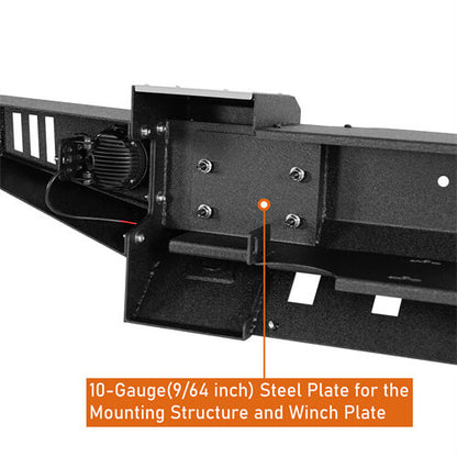 Front Bumper w/ Winch Plate & LED Lights For 2007-2018 Jeep Wrangler JK - Ultralisk4x4