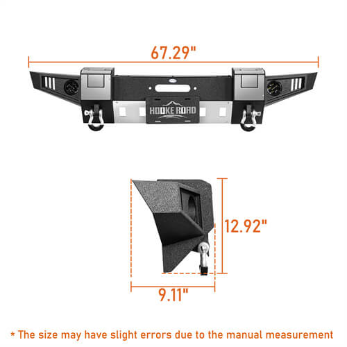 Front Bumper w/ Winch Plate & LED Lights For 2007-2018 Jeep Wrangler JK - Ultralisk4x4