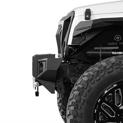 Front Bumper w/ Winch Plate & LED Lights For 2007-2018 Jeep Wrangler JK - Ultralisk4x4