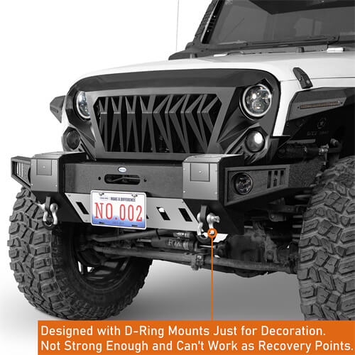 Front Bumper w/ Winch Plate & LED Lights For 2007-2018 Jeep Wrangler JK - Ultralisk4x4