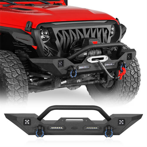 Mid Width Front Bumper & Rear Bumper & Running Boards Side Steps (20-25 Jeep Gladiator JT) - ultralisk4x4