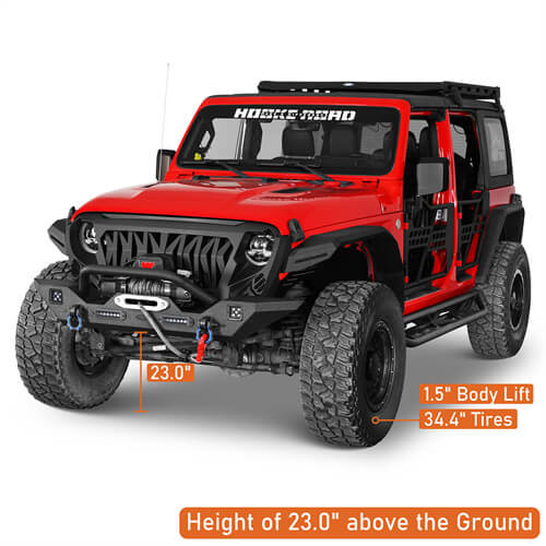 Steel Front Winch Bumper w/Accent Lighting For 2007-2024 Jeep Wrangler JK & JL & Gladiator JT - ultralisk4x4