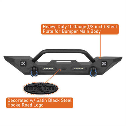 Steel Front Winch Bumper w/Accent Lighting For 2007-2024 Jeep Wrangler JK & JL & Gladiator JT - ultralisk4x4