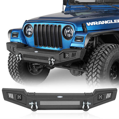 Off Road Front Bumper w/ LED spotlights included For 1997-1906 Jeep Wrangler TJ - Ultralisk4x4