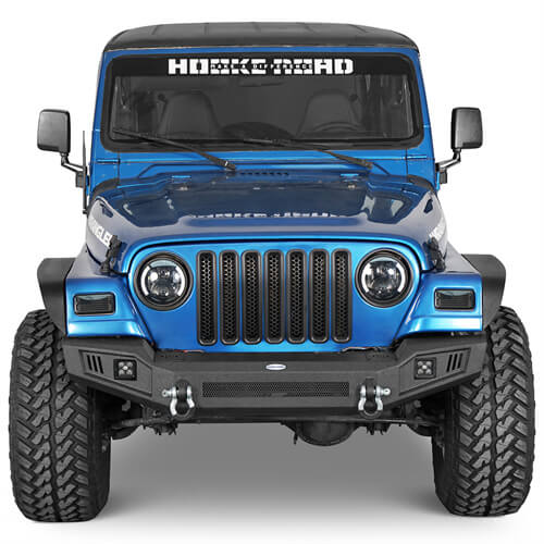 Off Road Front Bumper w/ LED spotlights included For 1997-1906 Jeep Wrangler TJ - Ultralisk4x4