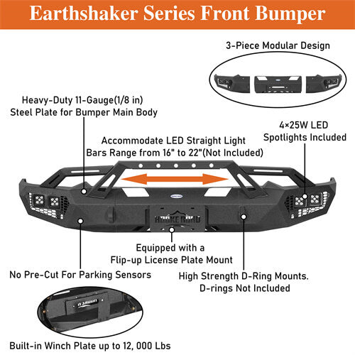 Off-Road Front Bumper For 2019-2024 Ram 1500 - Ultralisk4x4-u6036-10