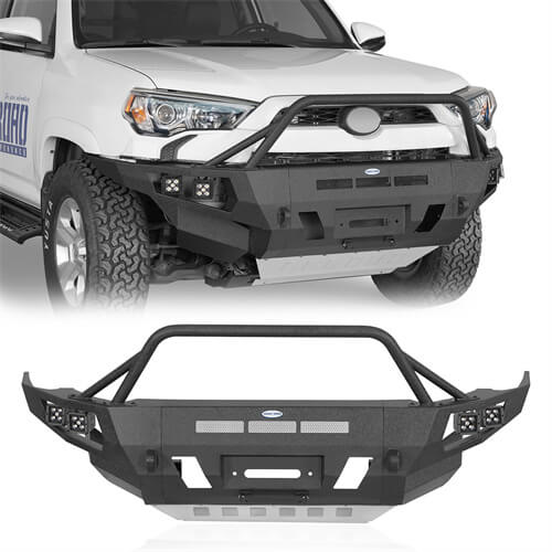 Off Road Full Width Front Bumper w/ LED Spot Lights For 2014-2024 Toyota 4Runner - Ultralisk4x4