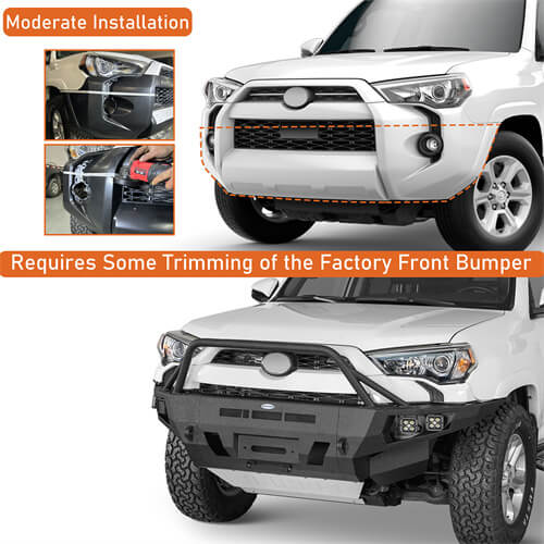 Off Road Full Width Front Bumper w/ LED Spot Lights For 2014-2024 Toyota 4Runner - Ultralisk4x4