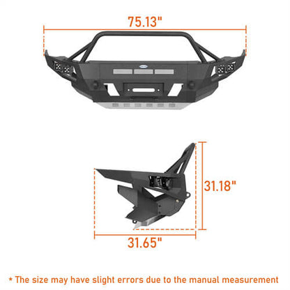 Off Road Full Width Front Bumper w/ LED Spot Lights For 2014-2024 Toyota 4Runner - Ultralisk4x4